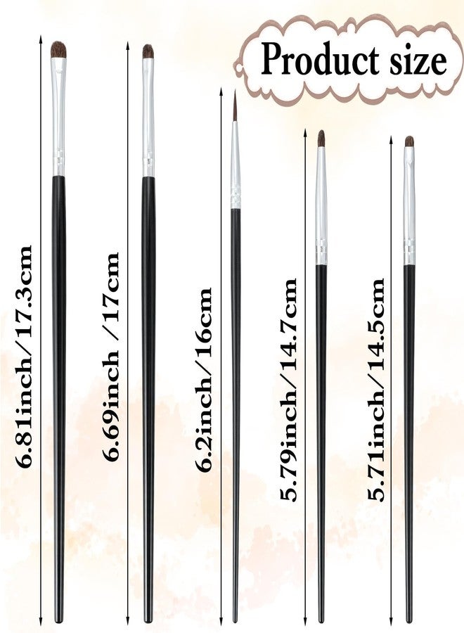Bremorou 5 Pcs Mini Eyeshadow Brush Tiny Makeup Brush Mini Smudge Brush for Eyeliner Eyeshadow Brushes Eyeliner Brushes for Powder Gel Cream Liquid Concealer Eyeliners Blending Corner Highlighter Black Women - Image 2